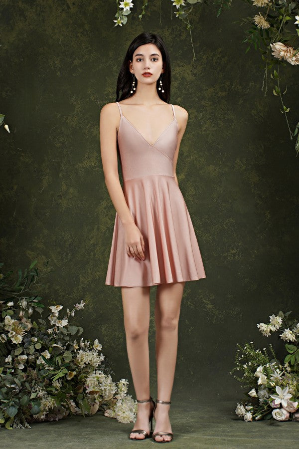 Short A-line V-neck Backless Party Dress