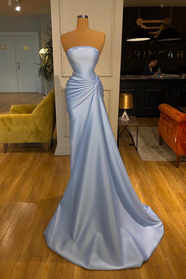 Simple Long Mermaid Satin Evening Formal Prom Dresses
