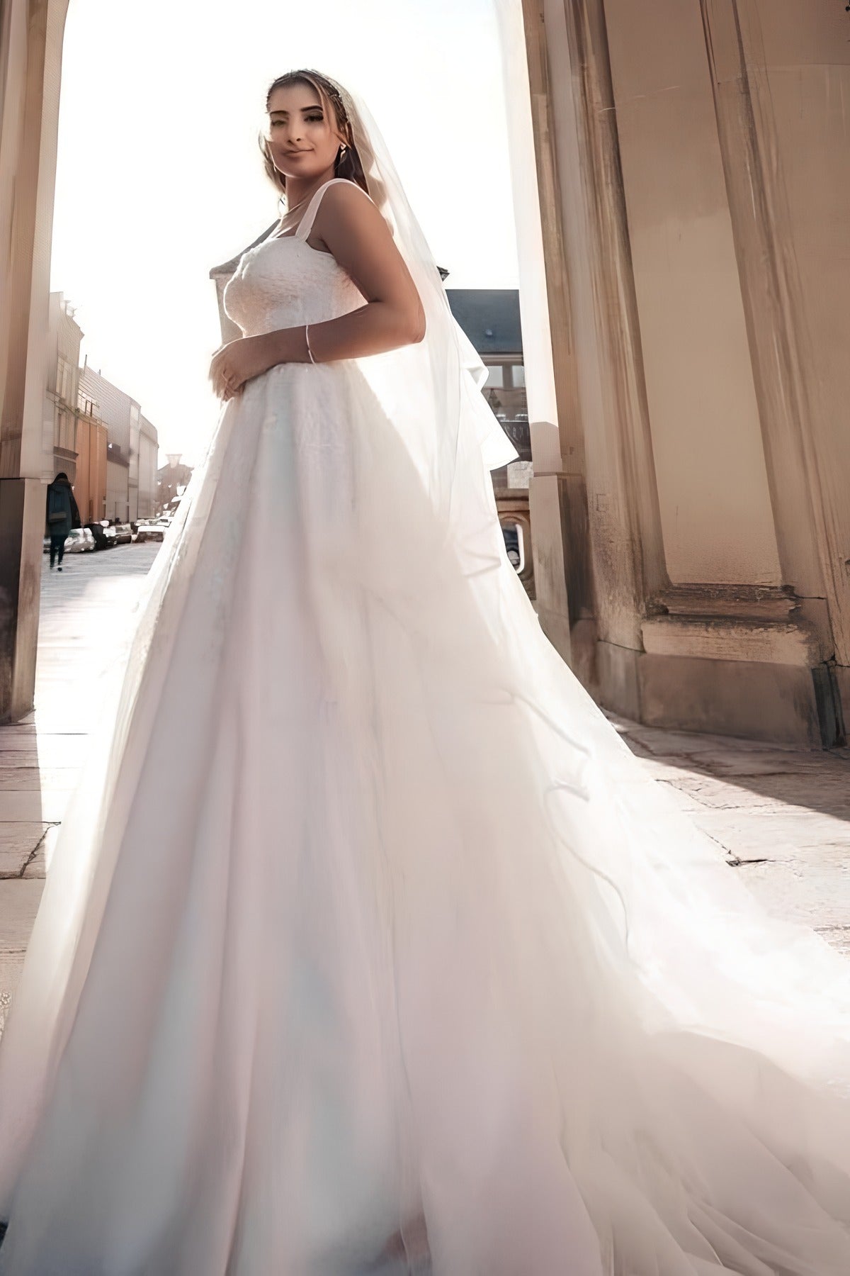 Gorgeous Long A-line Off the Shoulder Tulle Lace Wedding Dresses