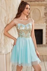 Short Off The Shoulder A-line Tulle Homecoming Dresses